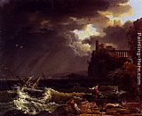 Famous Sea Paintings - A Shipwreck In A Stormy Sea By The Coast